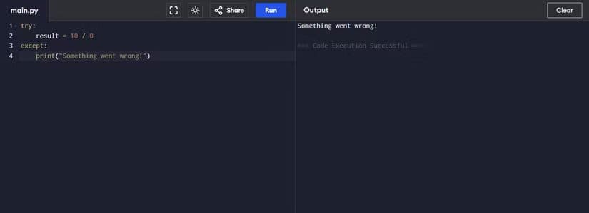 using-a-generic-except-block-for-exception-handling-in-python هكذا يتجنب المحترفون أخطاء Python التي تُفسد المشاريع البرمجية
