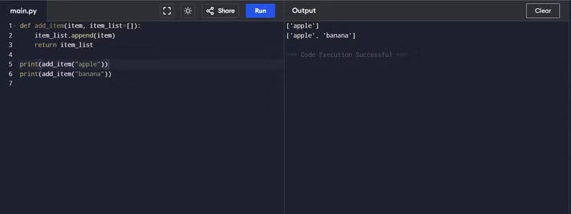 using-default-value-for-mutable-type-in-a-python-function-creates-unexpected-behavior هكذا يتجنب المحترفون أخطاء Python التي تُفسد المشاريع البرمجية