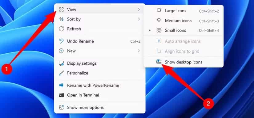 view-hide إزالة أيقونات سطح المكتب في Windows خطوة واحدة تزيد إنتاجيتك فورًا
