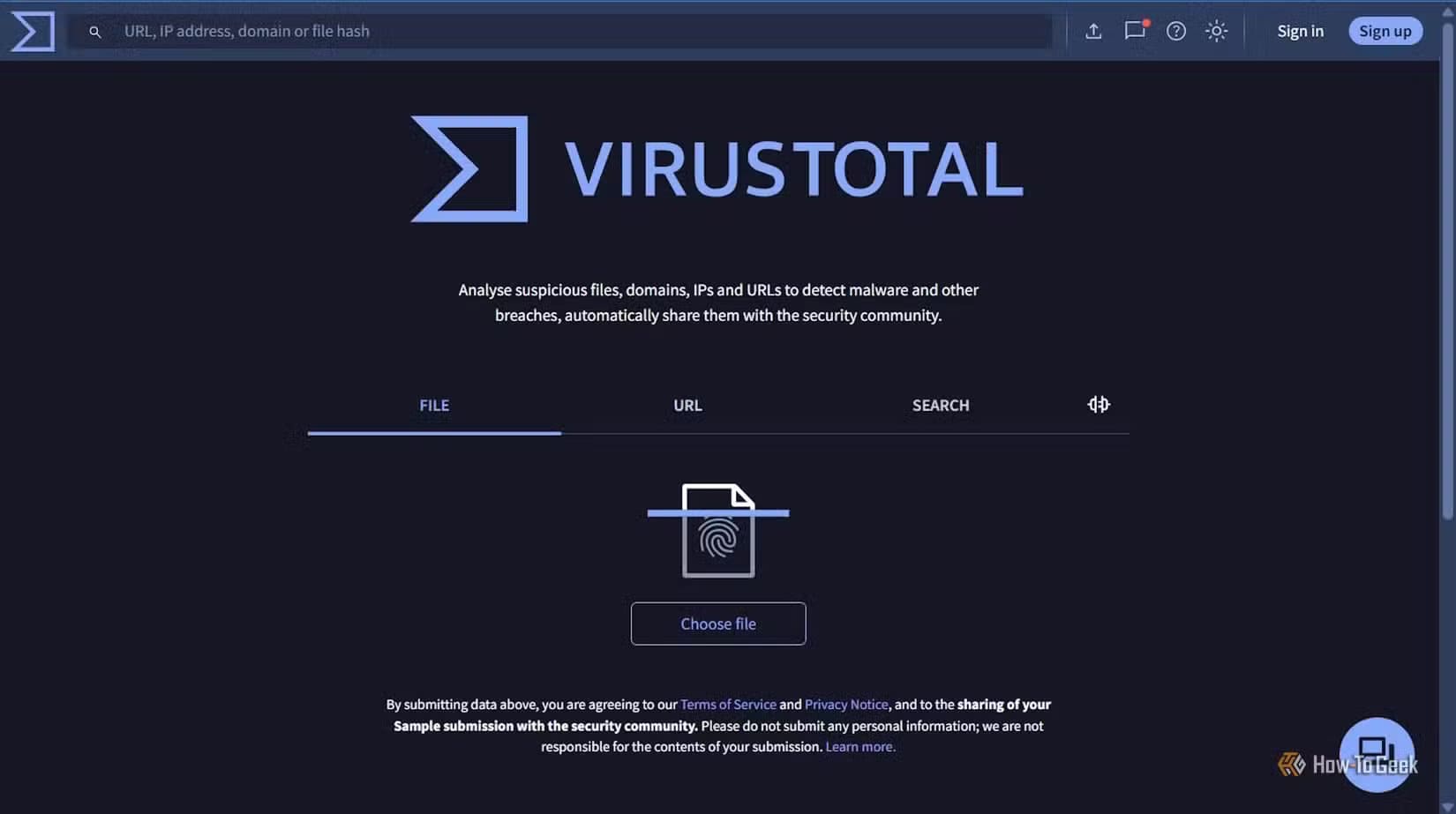 virustotal-file-checker-1 كيف تفحص أي ملف مشبوه باستخدام أدوات مجانية بدون تحميل برامج