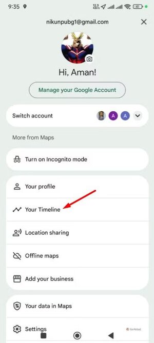 your-timeline-option-in-google-maps أهم استخدامات Google Maps التي لا يعرفها الكثيرون غير الملاحة