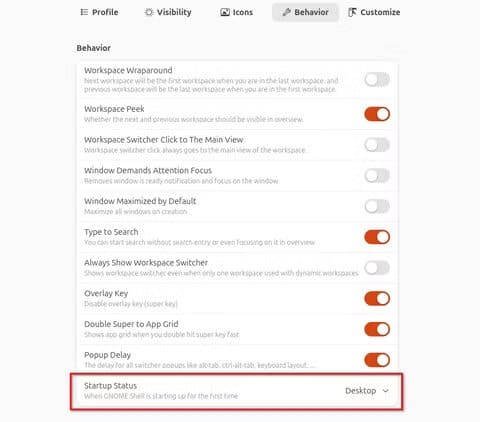 1c-just-perfection-behaviour-page-settings أفضل إضافات GNOME التي تجعل استخدام Ubuntu أكثر متعة وسلاسة
