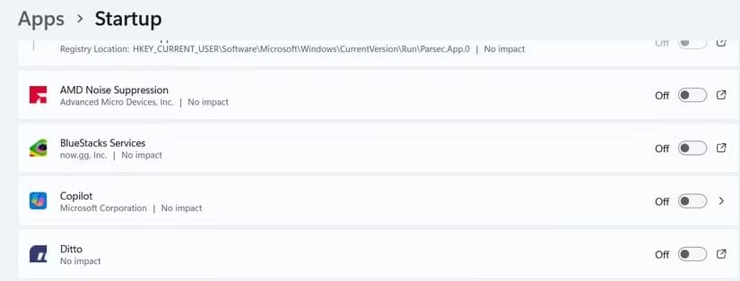 2-disabling-startup-apps-from-the-settings-app كيفية تسريع إقلاع Windows بإيقاف برامج بدء التشغيل