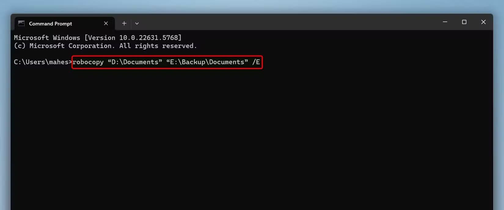 2-robocopy-copy-everything أفضل أداة لنسخ الملفات الكبيرة على Windows دون أخطاء