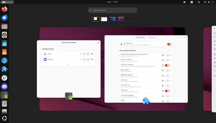 2a-auto-move-windows-moving-slack-and-discord-to-specific-workspaces أفضل إضافات Ubuntu لتحسين إدارة النوافذ وزيادة الإنتاجية
