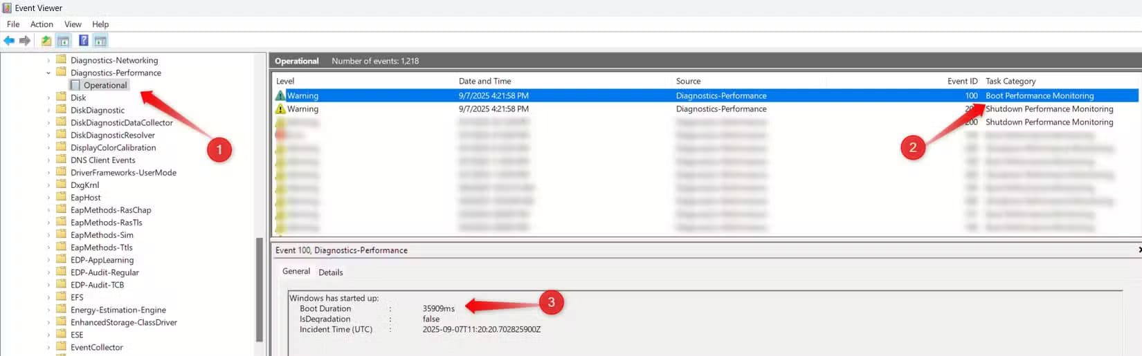 3-checking-the-boot-time-from-the-event-viewer-in-windows كيفية تسريع إقلاع Windows بإيقاف برامج بدء التشغيل