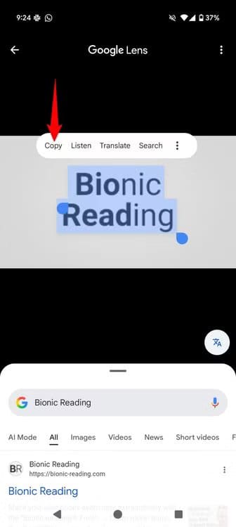 4-google-lens-copy-text أفضل طرق نسخ النصوص من الصور على أندرويد بسهولة
