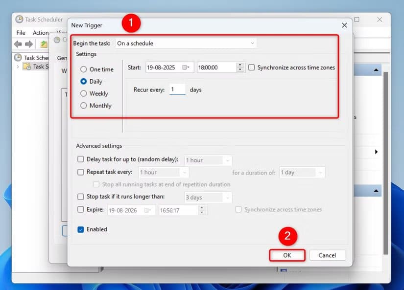 4-robocopy-task-scheduler-schedule أفضل أداة لنسخ الملفات الكبيرة على Windows دون أخطاء