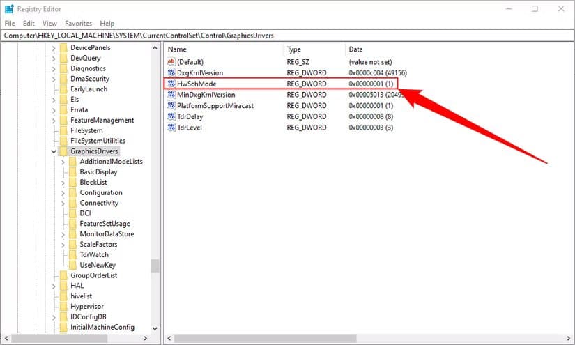 5-hw-sched-regeidt تشغيل جدولة GPU لتسريع الرسوميات في Windows 10 و11