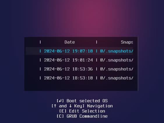 6b-selecting-snapshots-to-boot-into لماذا أصبحت Garuda Linux التوزيعة التي لا أستغني عنها بعد سنوات من الاستخدام اليومي