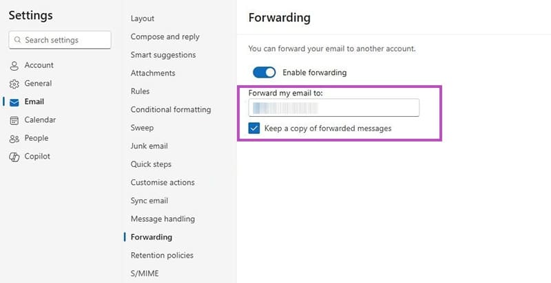 How-to-Automatically-Forward-Emails-in-Outlook-4 تشغيل إعادة توجيه رسائل البريد في Outlook تلقائياً