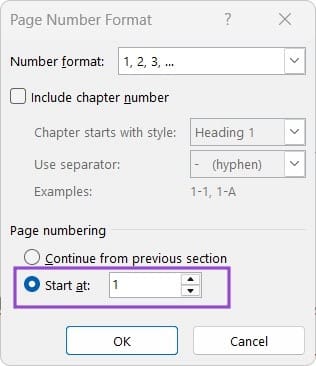 How-to-Restart-Numbering-in-Microsoft-Word-7 طريقة إعادة ترقيم الصفحات والفقرات في Microsoft Word