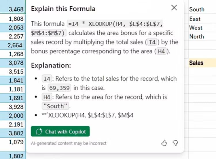a-formula-explanation-in-microsoft-excel-generated-using-copilot أحدث ميزات Microsoft Excel 2025 التي تعزز إنتاجيتك