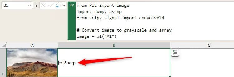 a-python-code-in-excel-analyses-an-image-and-returns-the-word-sharp أحدث ميزات Microsoft Excel 2025 التي تعزز إنتاجيتك