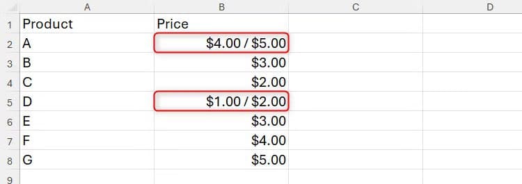 a-range-in-excel-with-two-cells-containing-more-than-one-data-points أفضل طرق تنظيم البيانات في Microsoft Excel بكفاءة