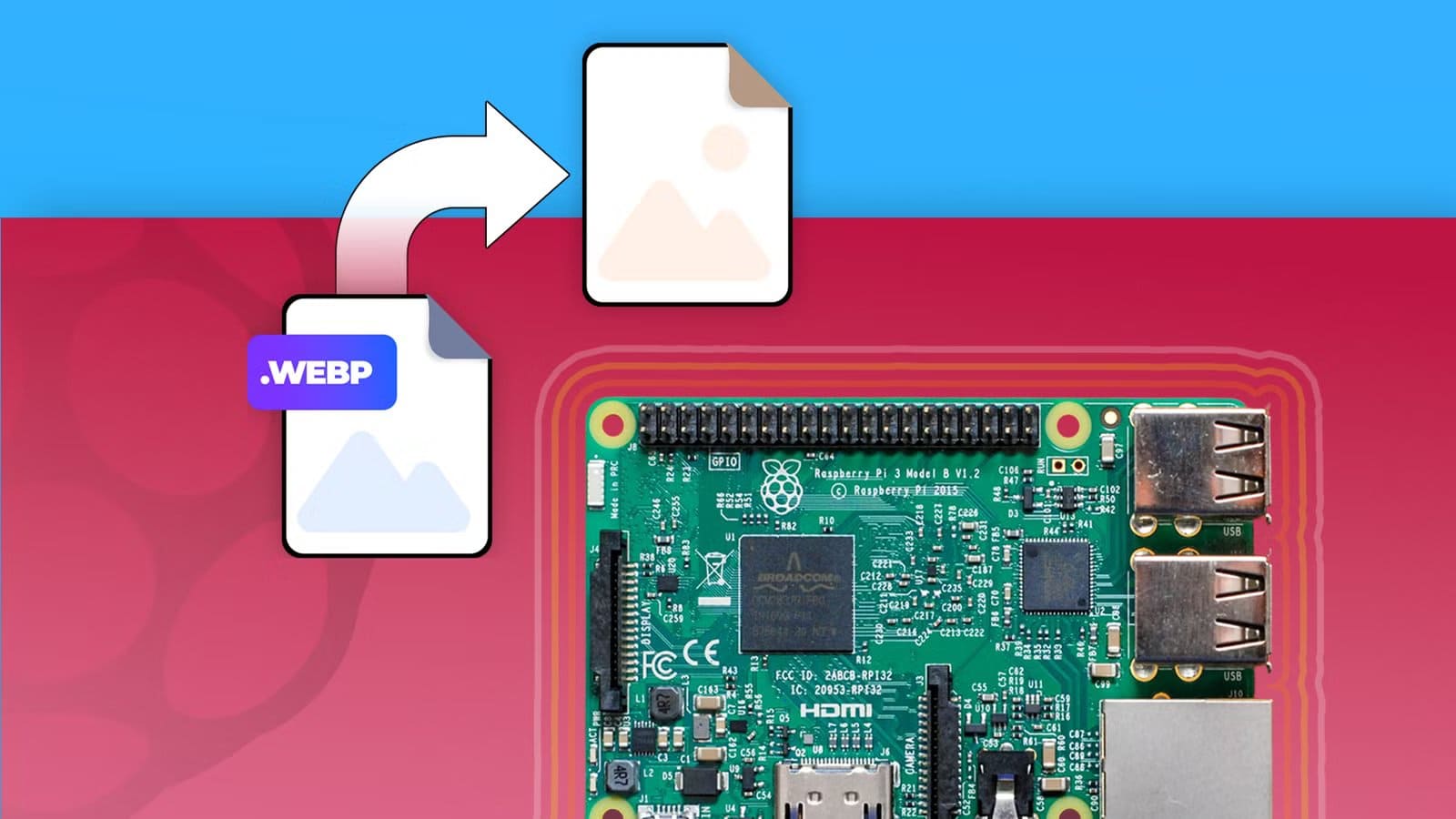 a-raspberry-pi-next-to-a-webp-file-icon-converting-into-another-image-file حل مشاكل صور WebP بسهولة مع محول الملفات المستضاف ذاتيًا