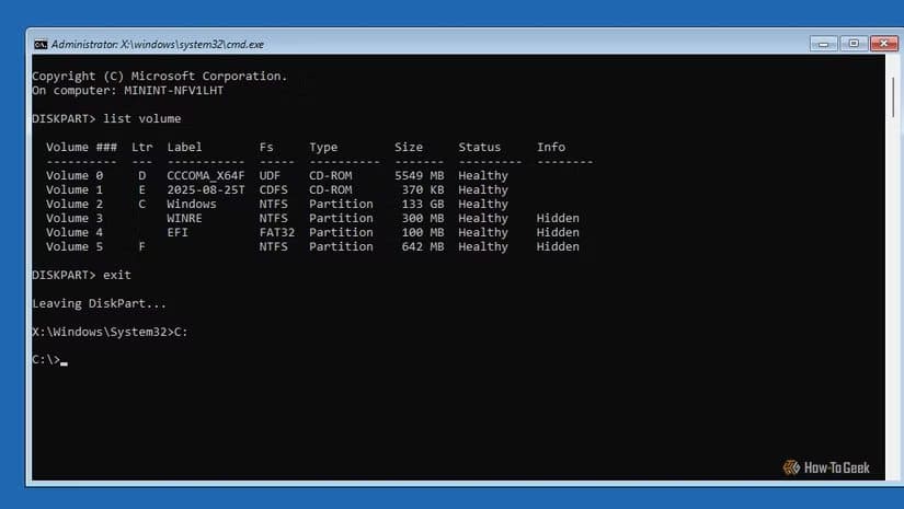 accesing-the-c-drive-in-command-prompt طريقة آمنة لمحاكاة ظهور شاشة الموت الزرقاء في Windows