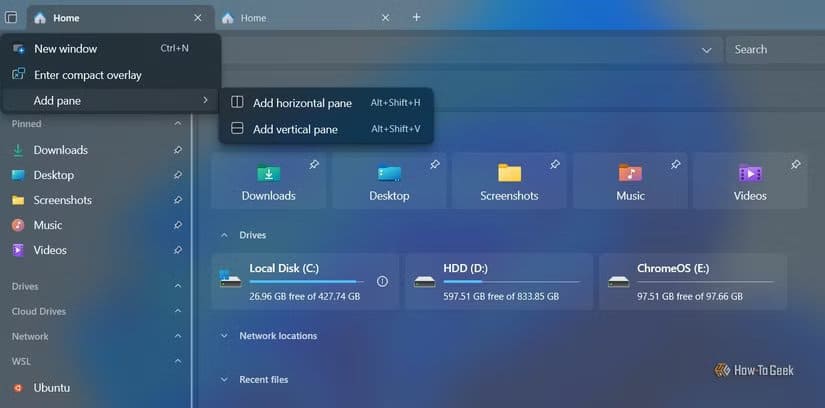 add-pane-option-in-the-file-app أفضل بديل لمستكشف الملفات على Windows 11 يمنحك تجربة أسرع وأسهل
