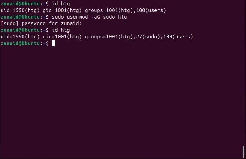 adding-a-user-to-a-supplementary-group-using-the-usermod-command أفضل طرق استخدام أمر usermod لإدارة مستخدمي Linux بفعالية