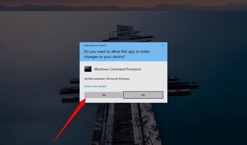 allow-the-app-to-make-changes-to-your-device خطوات تشغيل موجه الأوامر كمسؤول في ويندوز 10