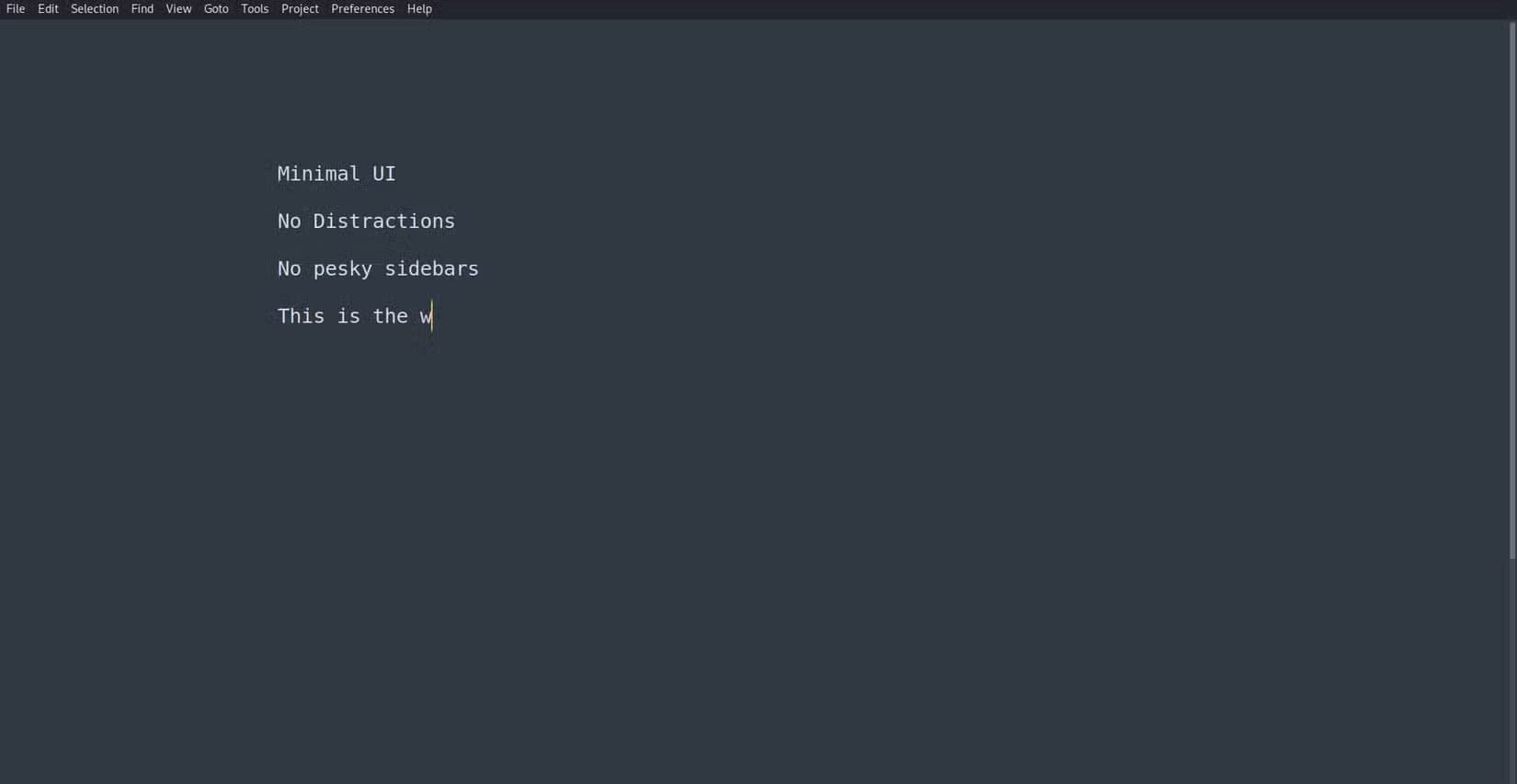 an-instance-of-distraction-free-mode-in-sublime-text أفضل محررات نصوص على Linux تغنيك عن Notepad++
