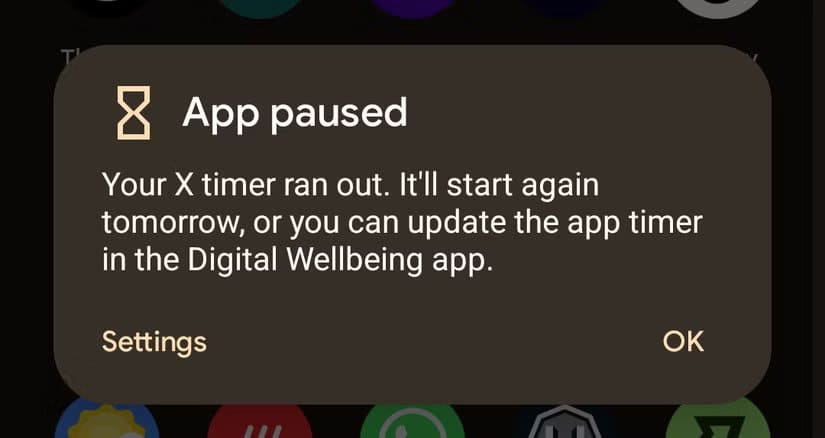 app-paused-warning-in-android لماذا قد تزيد خاصية الرفاهية الرقمية في أندرويد من وقت استخدام الشاشة