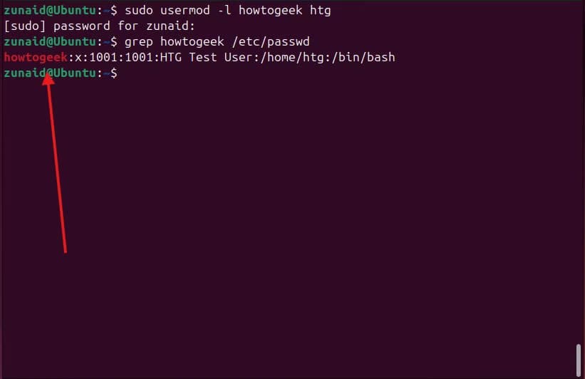 changing-a-user-login-name-using-the-usermod-command أفضل طرق استخدام أمر usermod لإدارة مستخدمي Linux بفعالية