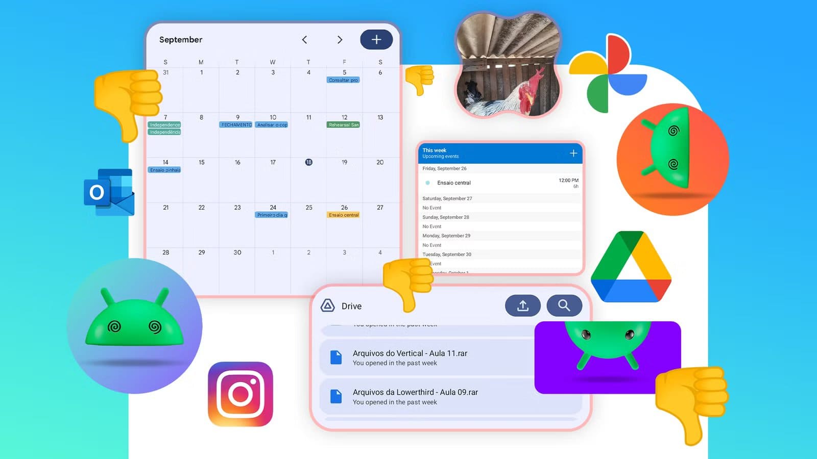 collage-showing-android-widgets-surrounded-by-thumbs-down-icons-and-android-logos-1 أفضل 10 تطبيقات أندرويد مميزة تستحق التجربة