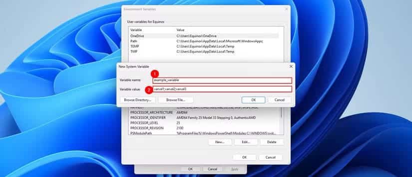 creating-a-new-environment-variable خطوات تعديل متغيرات البيئة في Windows 11 بسهولة