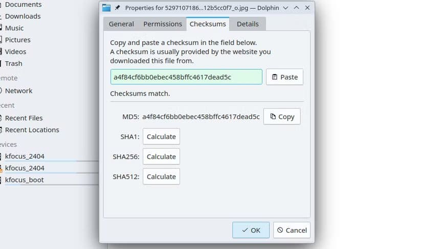 dolphin-file-manager-s-checksum-dialog أفضل ميزات KDE Dolphin المخفية التي تعزز تجربة الاستخدام