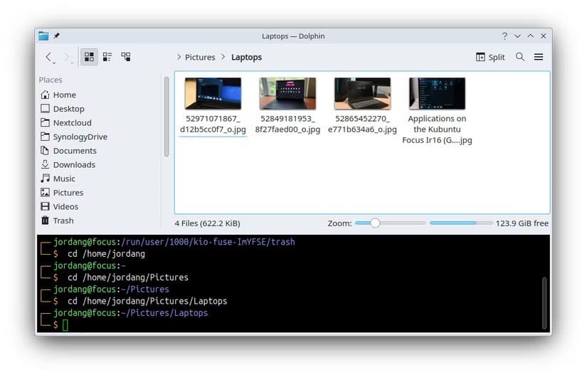 dolphin-file-manager-with-a-terminal-pane-open أفضل ميزات KDE Dolphin المخفية التي تعزز تجربة الاستخدام