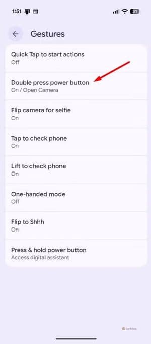 double-press-power-button-option-in-pixel تسع ميزات أندرويد خفية لا يعرفها معظم المستخدمين
