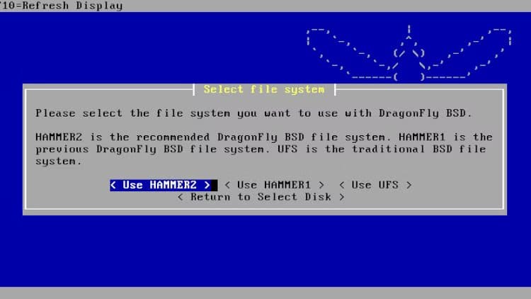 dragonfly-filesystem-select مميزات DragonFly BSD التي تجعله خيارًا مختلفًا بين أنظمة التشغيل