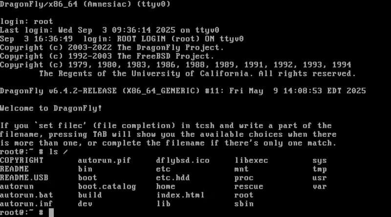 dragonfly-live-console أفضل أنظمة BSD التي تمنحك تجربة مختلفة عن Linux