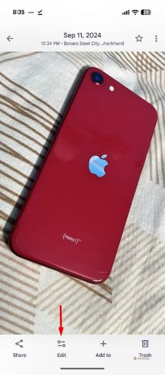 edit-option-in-the-google-photos-app مميزات Google Photos التي قد لا تعرفها وتغير طريقة استخدامك للتطبيق