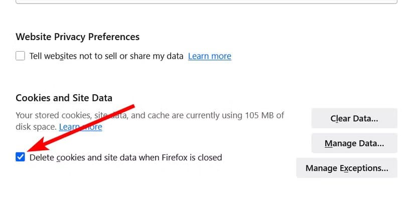 enable-automatic-cache-clearing-firefox ملفات ومجلدات تستهلك مساحة في Windows وكيفية حذفها بسهولة