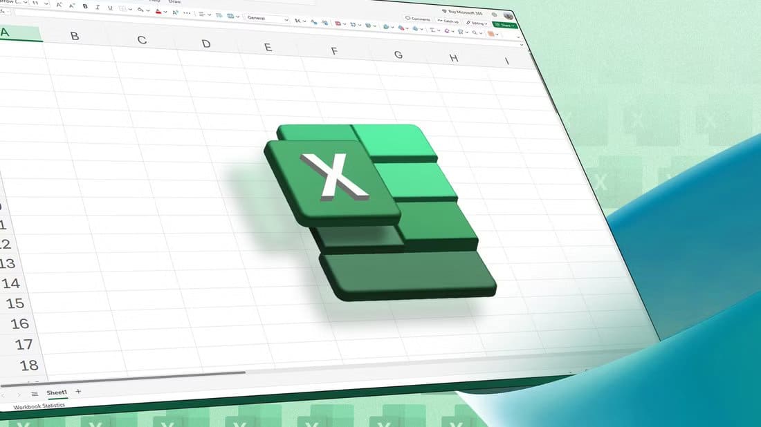 excel-logo-in-front-of-an-empty-spreadsheet أفضل طرق تنظيم البيانات في Microsoft Excel بكفاءة