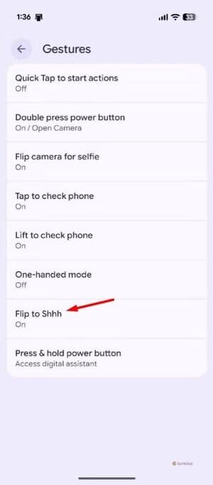 flip-to-shh-option-in-pixel-settings تسع ميزات أندرويد خفية لا يعرفها معظم المستخدمين