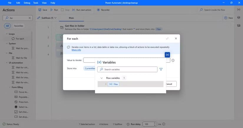 for-each-power-automate-action طريقة تجعل سطح المكتب منظمًا تلقائيًا دون جهد