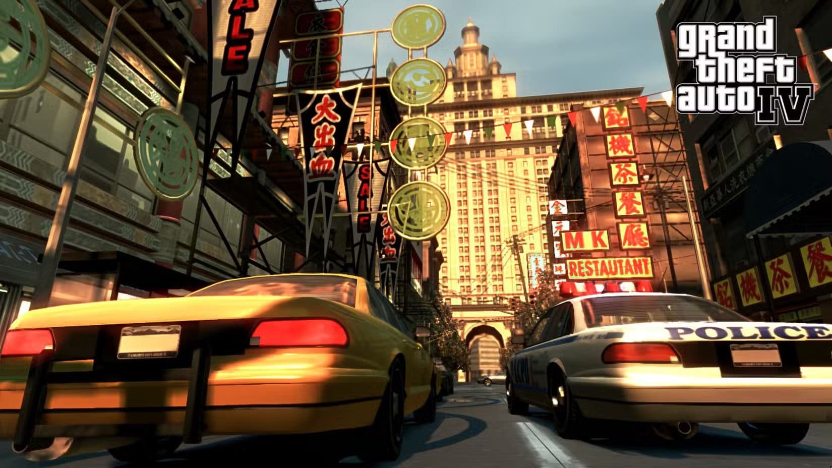 grand-theft-auto-iv-taxi-next-to-police-car-in-traffic-in-liberty-city ما الذي يجعل Denuvo أفضل من حلول إدارة الحقوق الرقمية السابقة