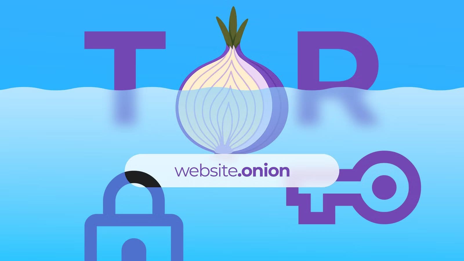 illustration-of-the-tor-onion-logo-with-the-text-website-onion-in-a-browser-bar-surrounded-by-lock-and-key-icons طريقة آمنة للوصول إلى مواقع onion المخفية
