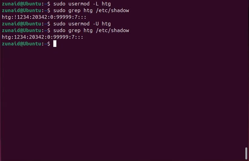 locking-and-unlocking-a-user-s-password-using-usermod أفضل طرق استخدام أمر usermod لإدارة مستخدمي Linux بفعالية