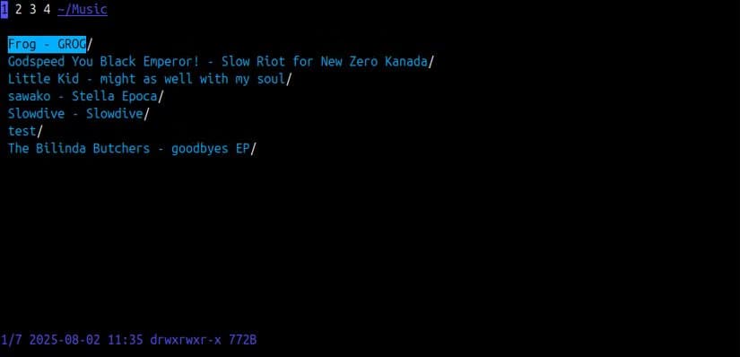 nnn-file-manager-showing-several-subdirectories-inside-a-music-directory أفضل تطبيقات Linux المجانية التي تستحق التجربة الآن