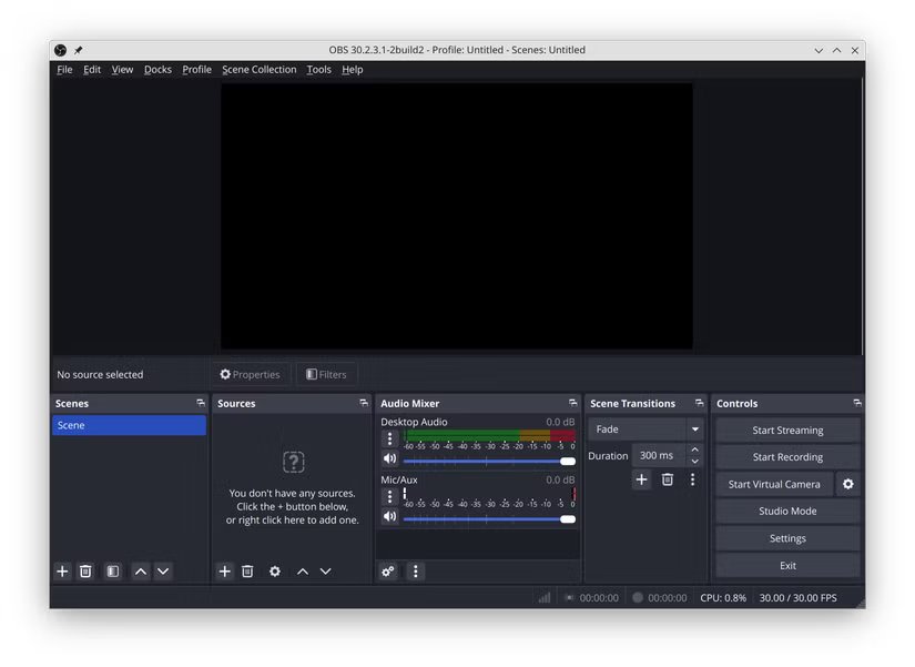 obs-1 أفضل تطبيقات مفتوحة المصدر تجعل تجربة ألعاب Linux أكثر متعة