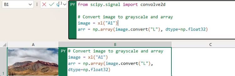 part-of-a-python-code-in-excel-that-analyses-whether-an-image-is-sharp-or-blurry أحدث ميزات Microsoft Excel 2025 التي تعزز إنتاجيتك