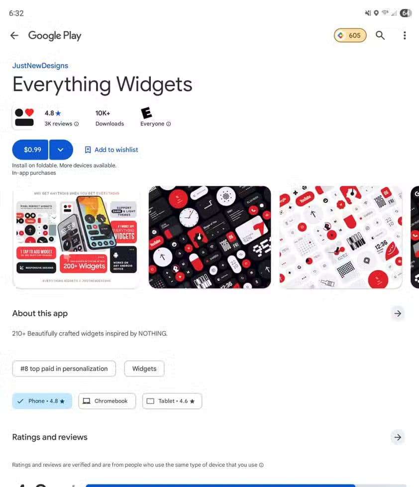 play-store-page-for-the-everything-widgets أفضل حزمة أدوات Android توفر لك كل ما تحتاجه