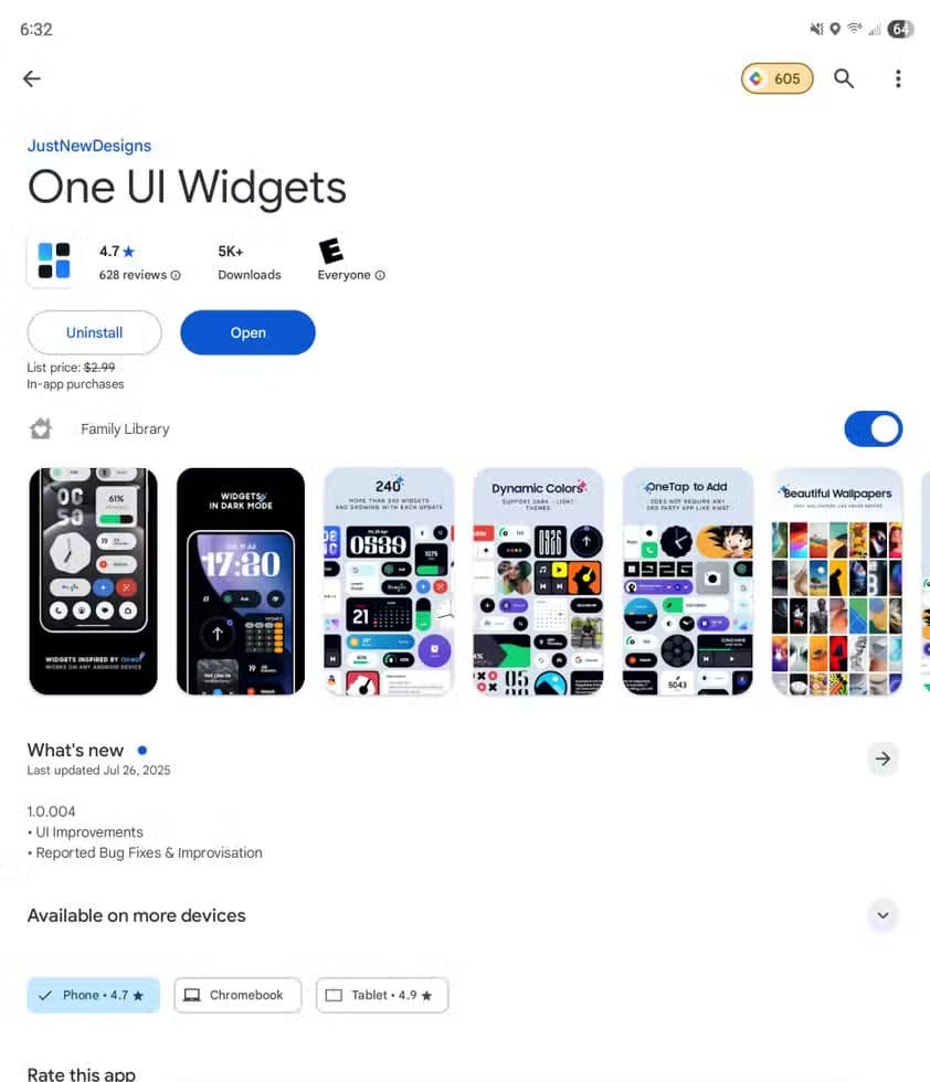play-store-page-for-the-oneui-widgets أفضل حزمة أدوات Android توفر لك كل ما تحتاجه
