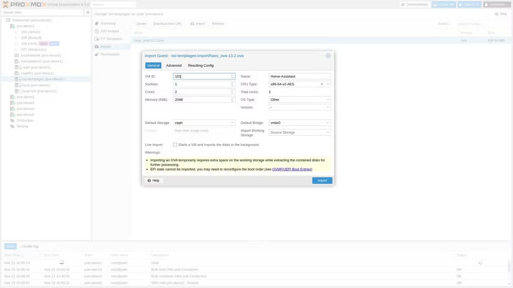 screenshot-showing-proxmox-ve-8-3 كيف جعلت أدوات مثل Plex و Pi hole مختبري Homelab متكاملاً وسهل الاستخدام