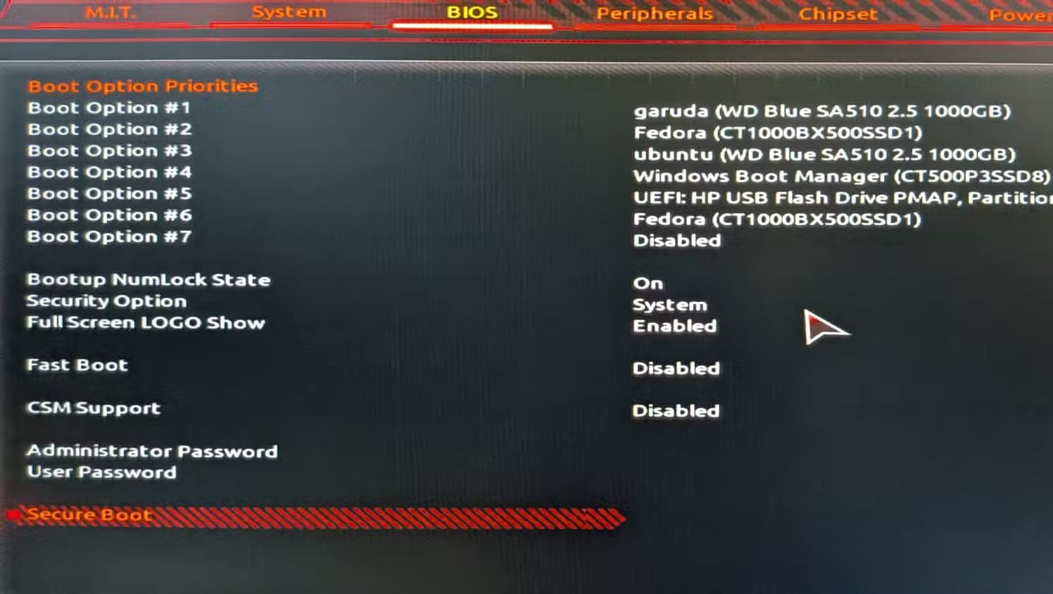 secure-boot-setting-in-uefi-bios-of-gigabyte-motherboard إعدادات BIOS الضرورية للتمهيد المزدوج بين Windows وLinux