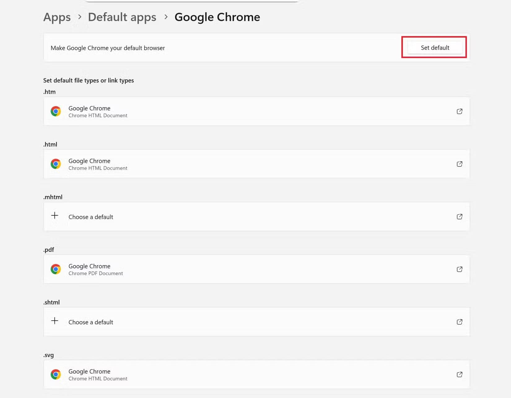 setting-default-browser-windows طريقة جعل شريط مهام Windows 11 يفتح الروابط بمتصفحك المفضل
